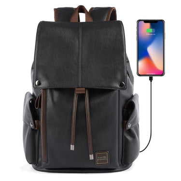 mochilas tipo piel hombre usb